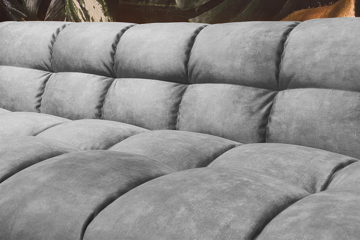 KAWOLA Sofa ROSARIO Velvet hellgrau