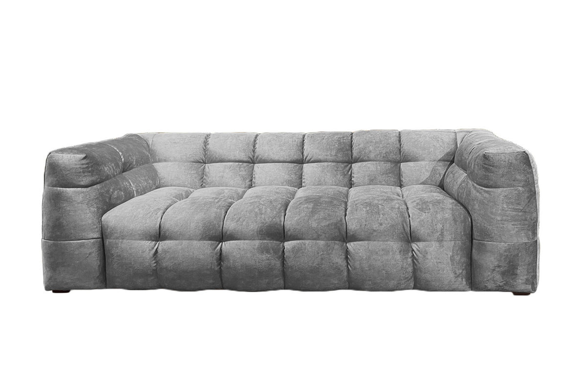 KAWOLA Sofa ROSARIO Velvet hellgrau