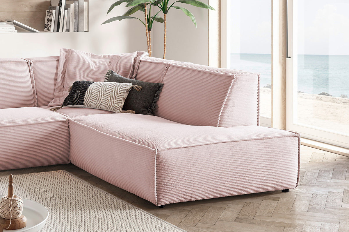KAWOLA Sofa SAMU Ecksofa Cord rosa
