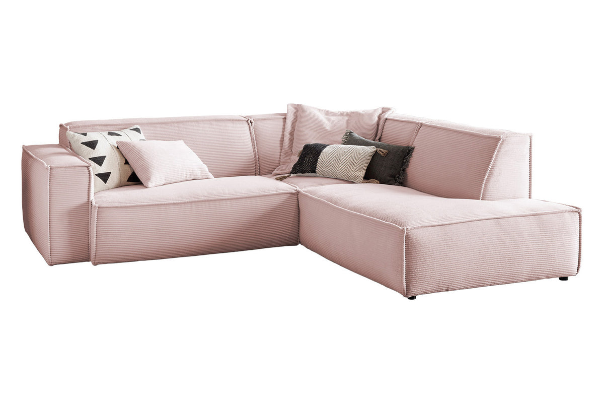 KAWOLA Sofa SAMU Ecksofa Cord rosa