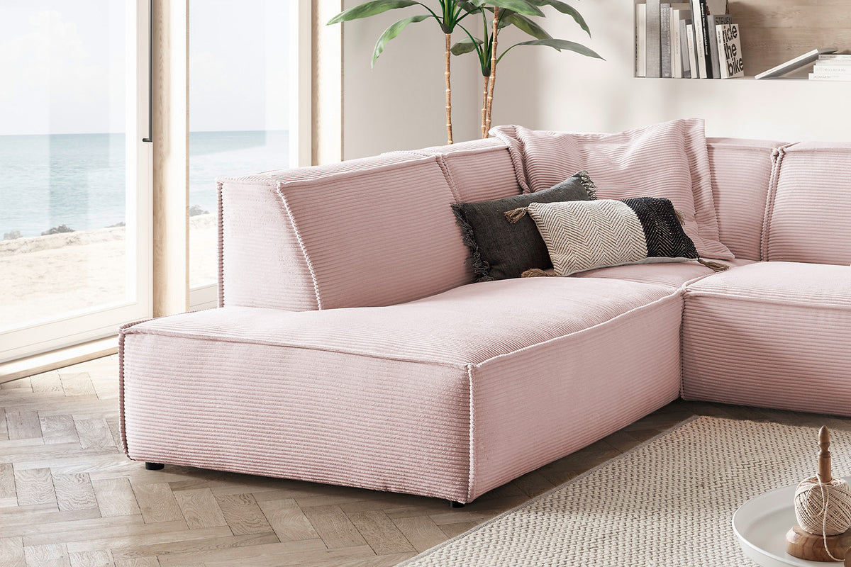 KAWOLA Sofa SAMU Ecksofa Cord rosa