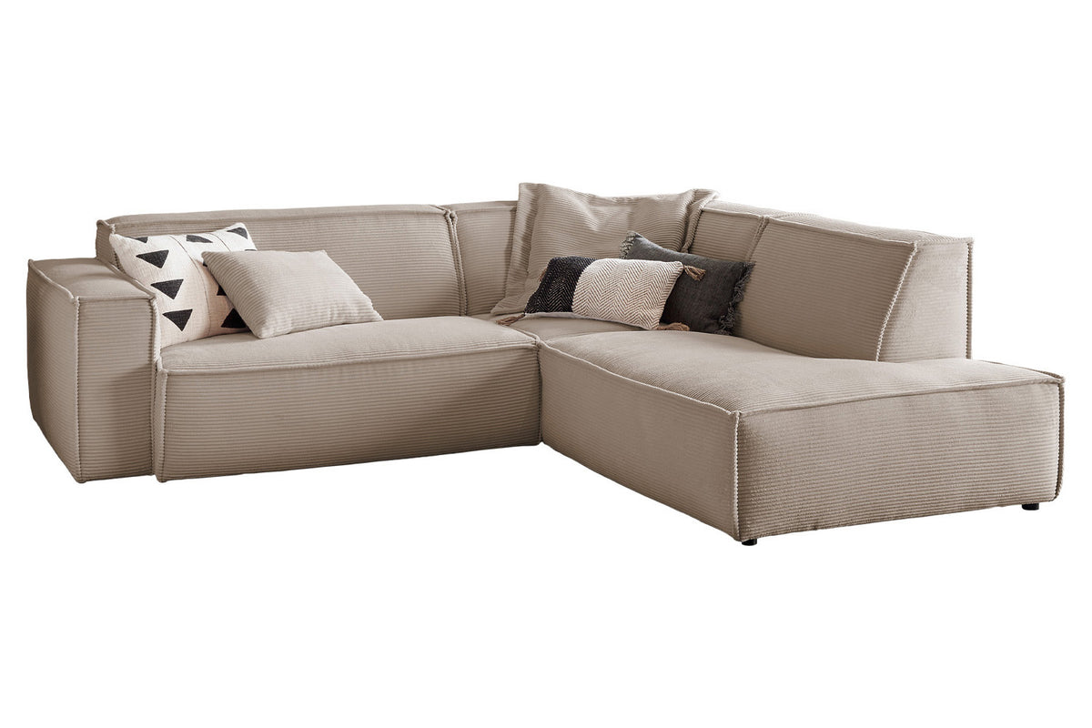 KAWOLA Sofa SAMU Ecksofa Cord taupe