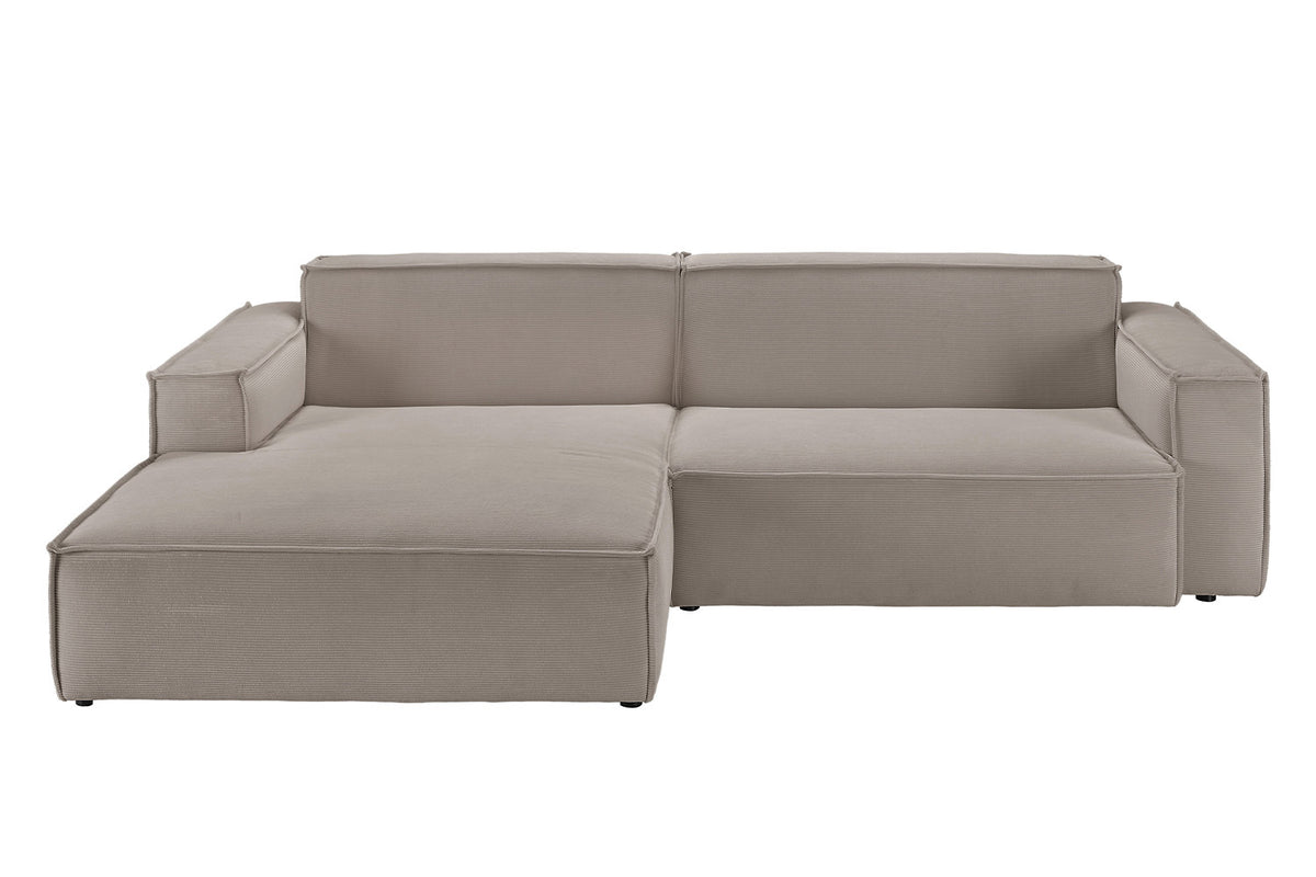 KAWOLA Sofa SAMU Ecksofa Feincord grau