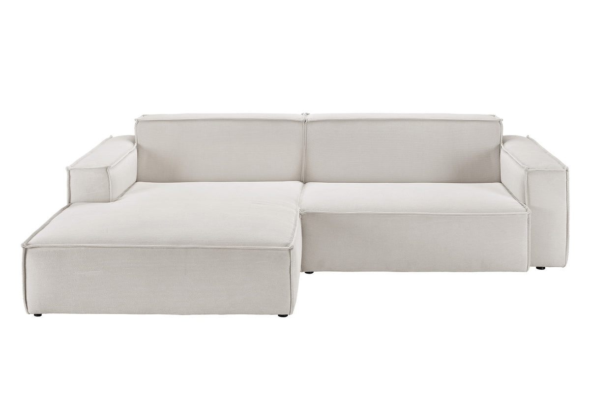 KAWOLA Sofa SAMU Ecksofa Feincord silber