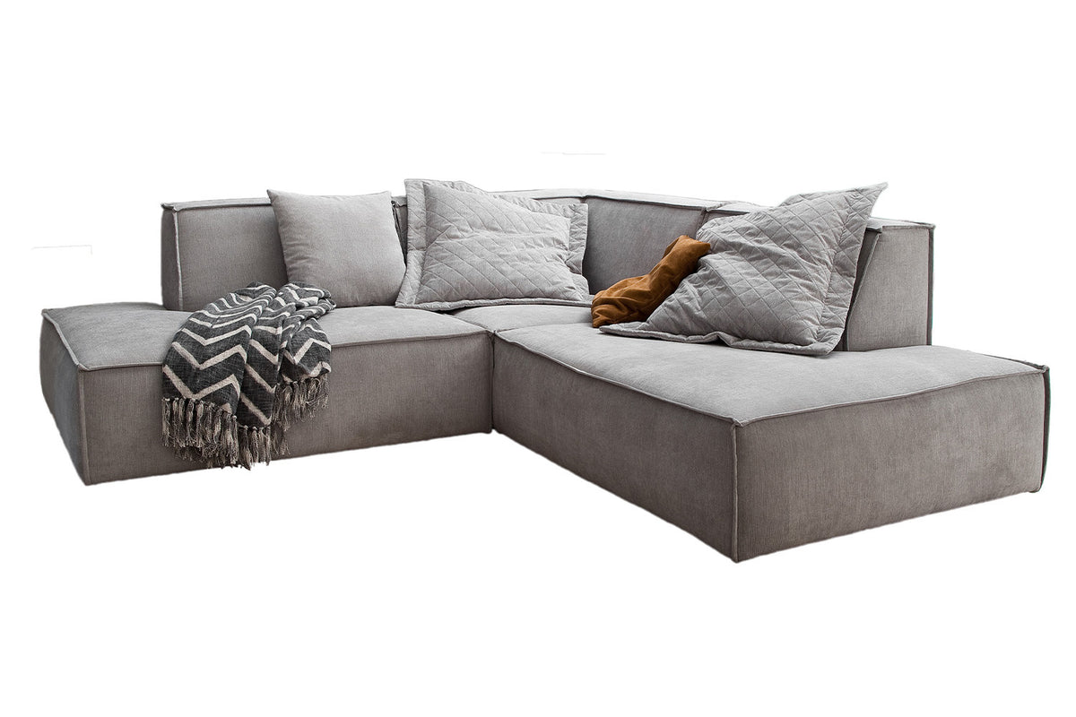 KAWOLA Sofa SAMU Ecksofa Stoff silber