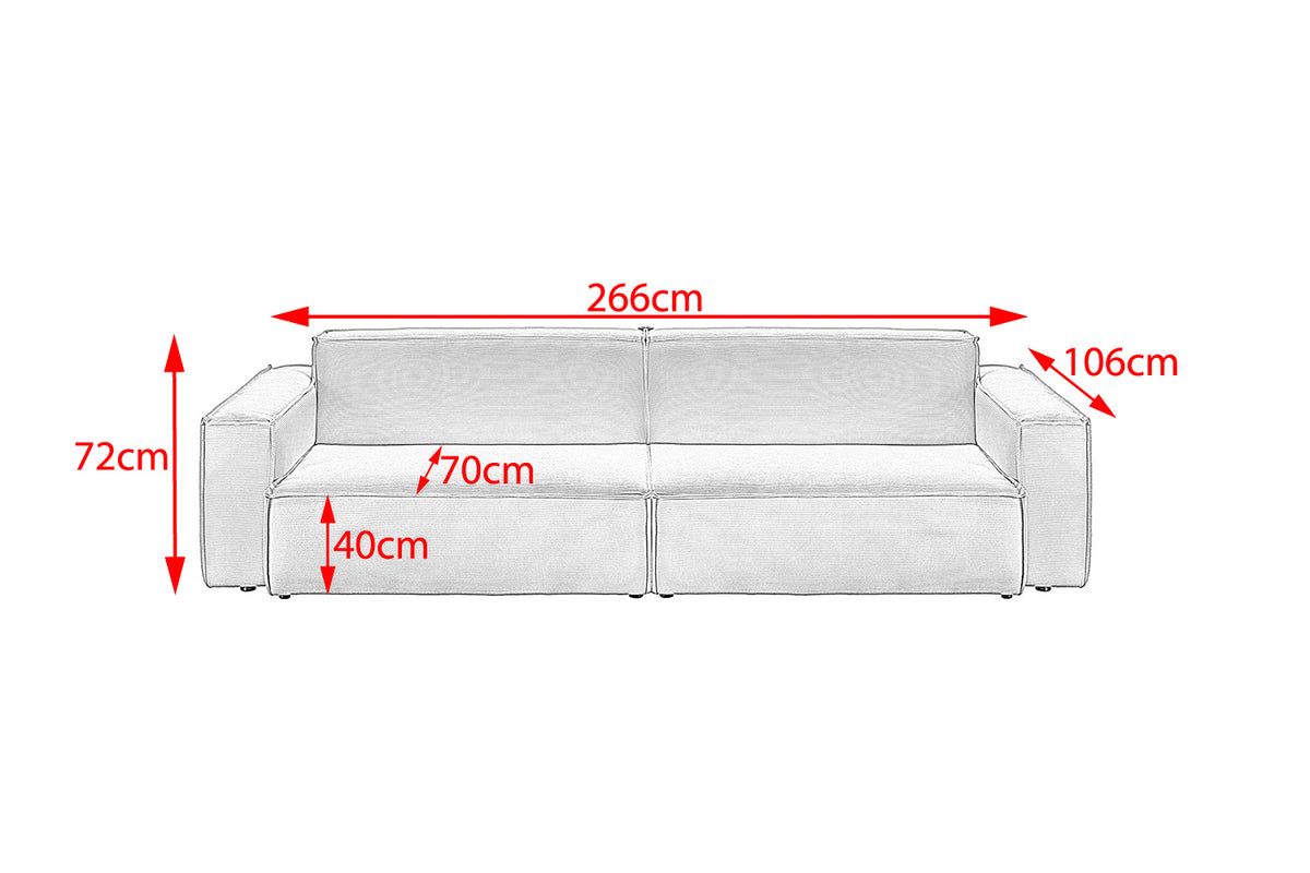KAWOLA Sofa SAMU Feincord olivgrün