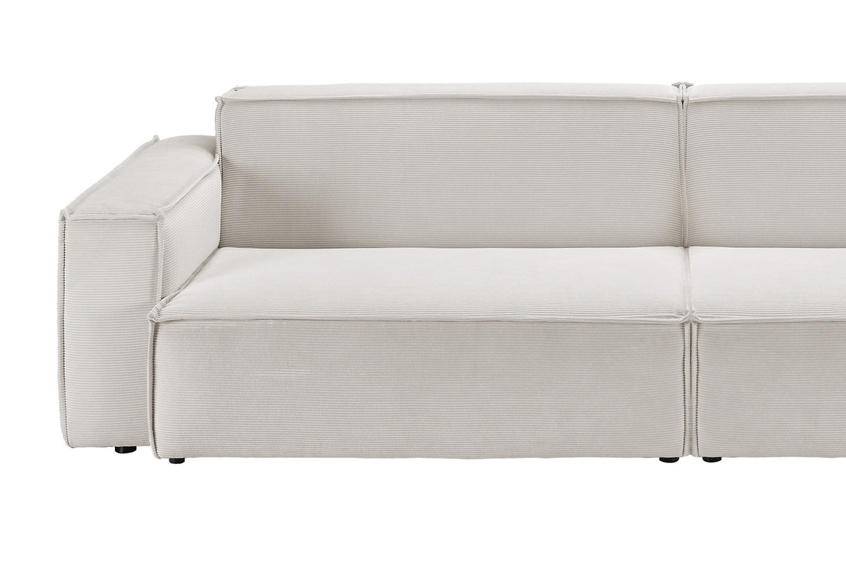 KAWOLA Sofa SAMU Feincord silber