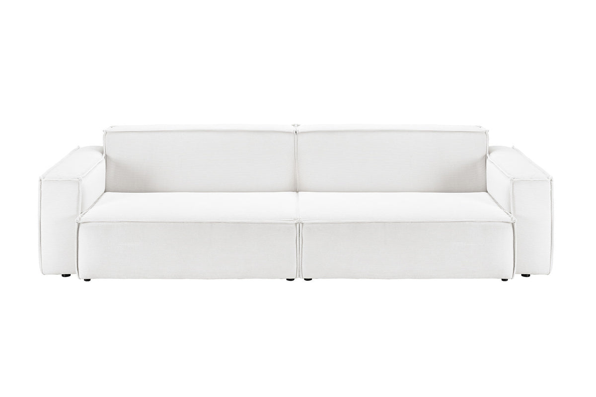 KAWOLA Sofa SAMU Feincord weiß, 2-Sitzer