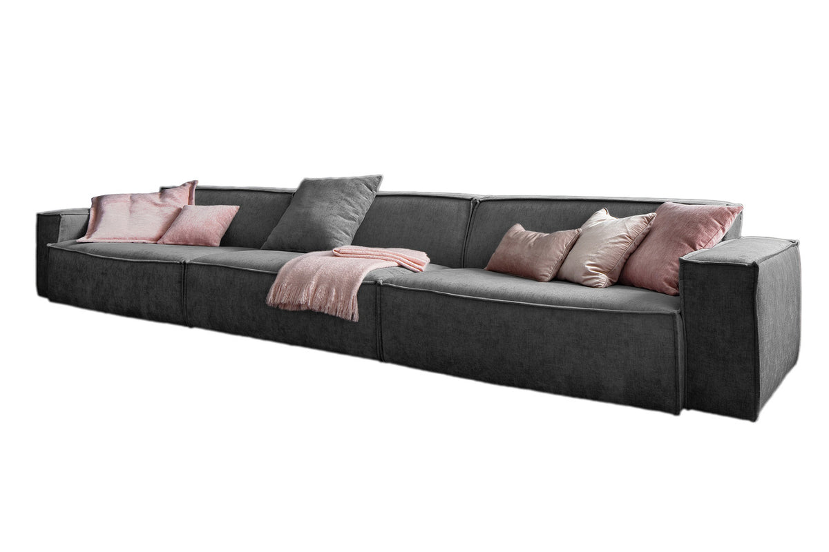KAWOLA Sofa SAMU Riesensofa Stoff dunkelgrau