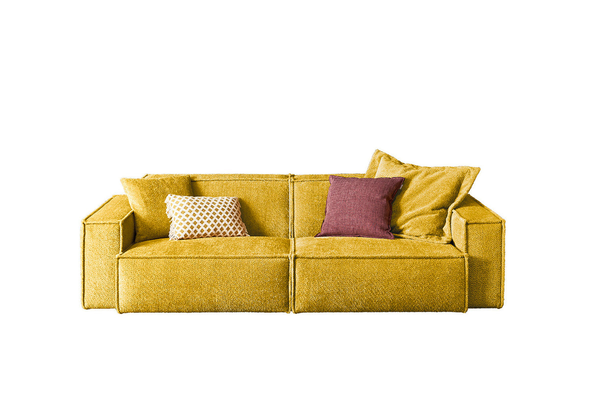 KAWOLA Sofa SAMU Stoff gelb