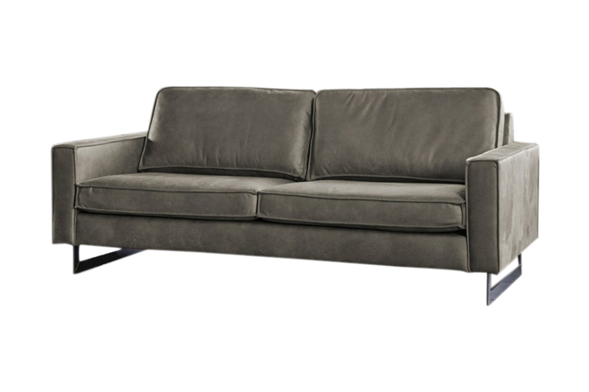 KAWOLA Sofa VILNIUS Lederfaserstoff anthrazit
