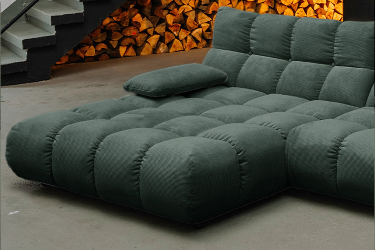 KAWOLA Sofa VIVIEN Ecksofa Feincord grün