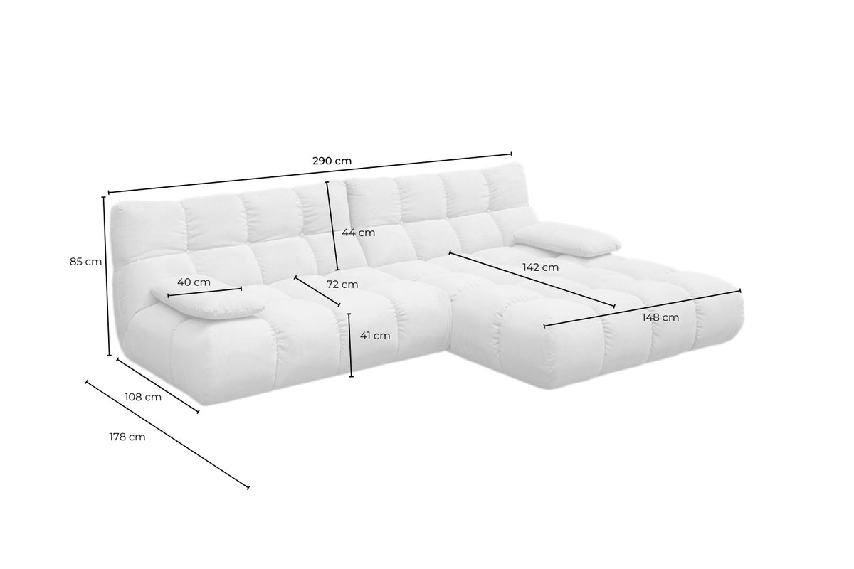 KAWOLA Sofa VIVIEN Ecksofa Feincord grün