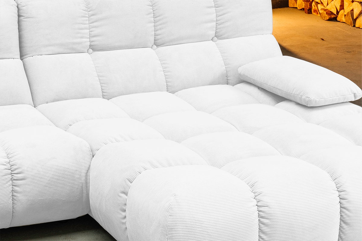 KAWOLA Sofa VIVIEN Ecksofa Feincord weiß