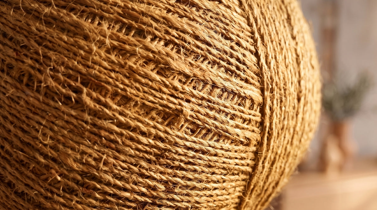 KAWOLA Stehlampe VESUVIA Jute gold schwarz