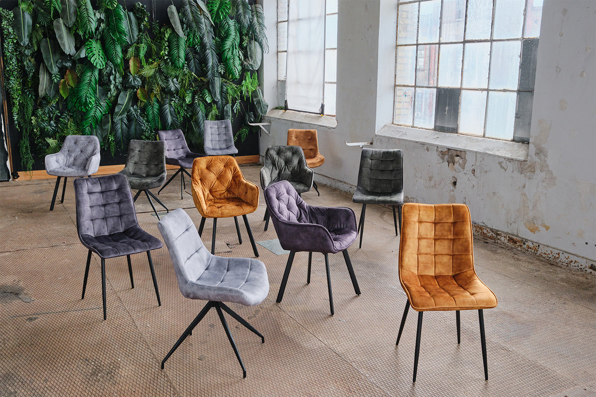 KAWOLA Stuhl CLARA Esszimmerstuhl Velvet anthrazit