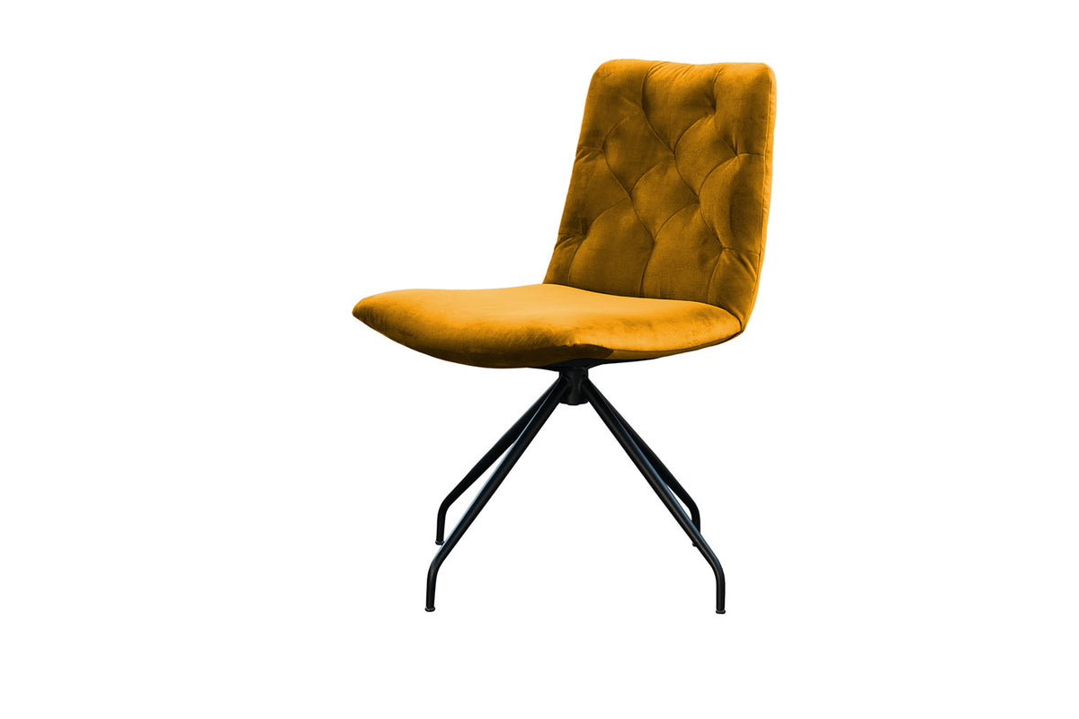 KAWOLA Stuhl NEW CHARME Drehstuhl Esszimmerstuhl Velvet curry