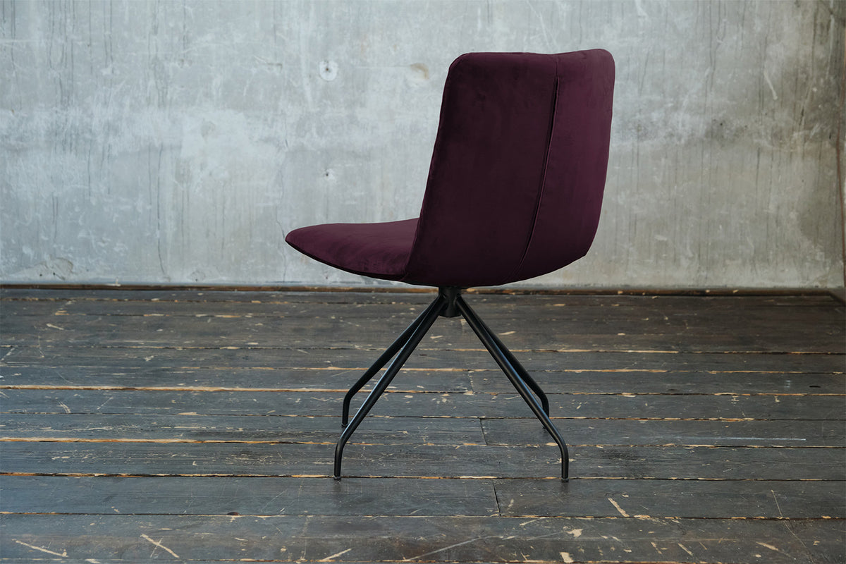 KAWOLA Stuhl NEW CHARME Drehstuhl Esszimmerstuhl Velvet purple