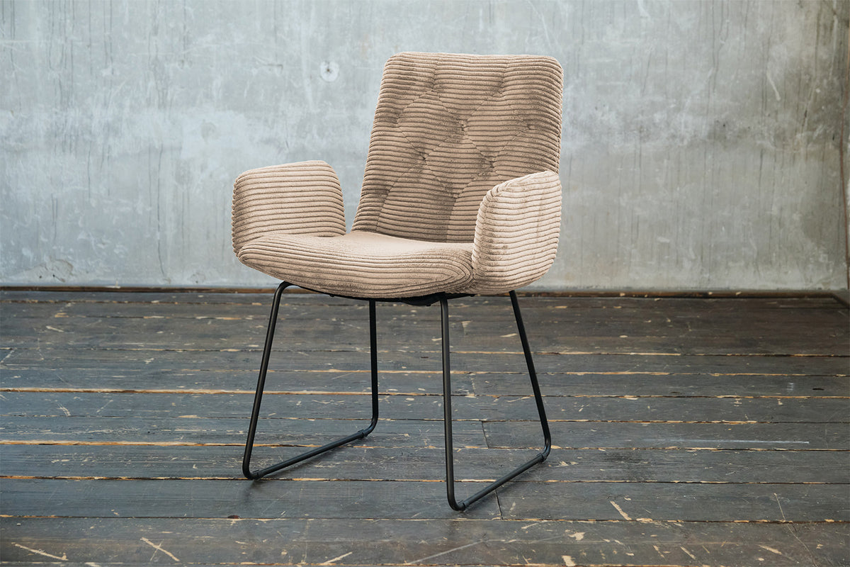 KAWOLA Stuhl NEW CHARME Esszimmersessel Cord taupe