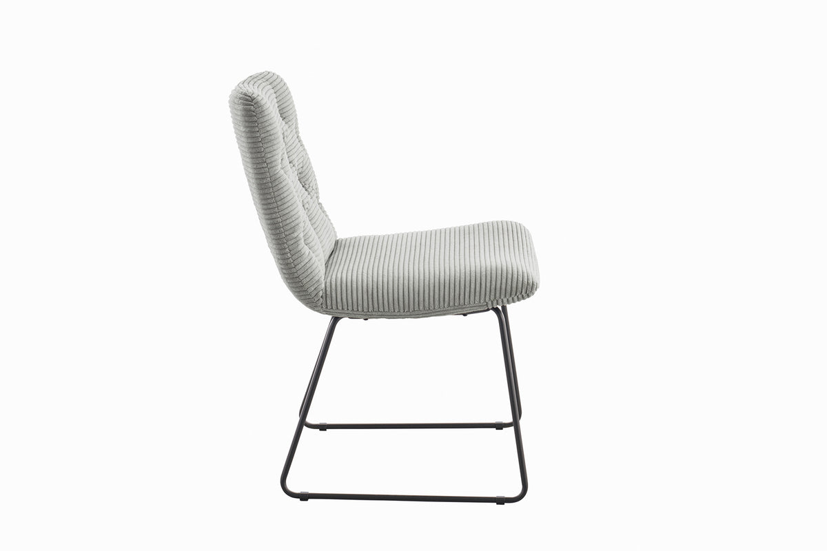 KAWOLA Stuhl NEW CHARME Esszimmerstuhl Cord steingrau