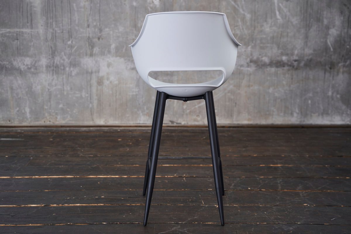 KAWOLA Thekenhocker ZAJA Barstuhl Sitzhöhe 65 cm Kunststoff weiß