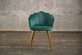 B-Ware KAWOLA Stuhl SALLY Esszimmerstuhl Velvet grün Fuß gold
