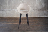 B-Ware KAWOLA Barhocker ZAJA Barstuhl Sitzhöhe 76 cm Microfaser creme weiß