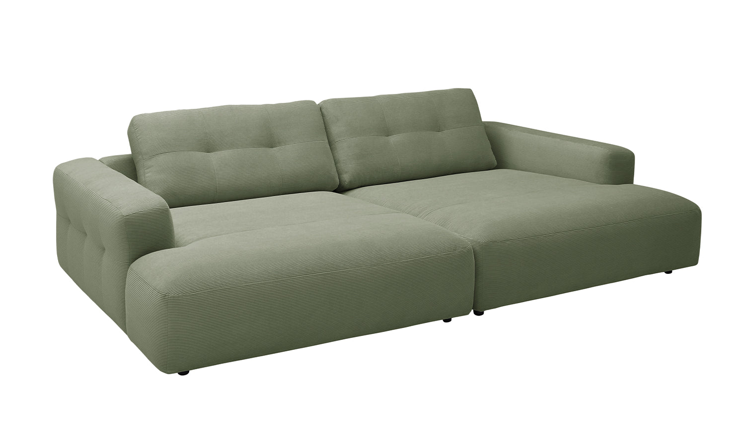 B-Ware KAWOLA Big Sofa MIKA Feincord olivgrün