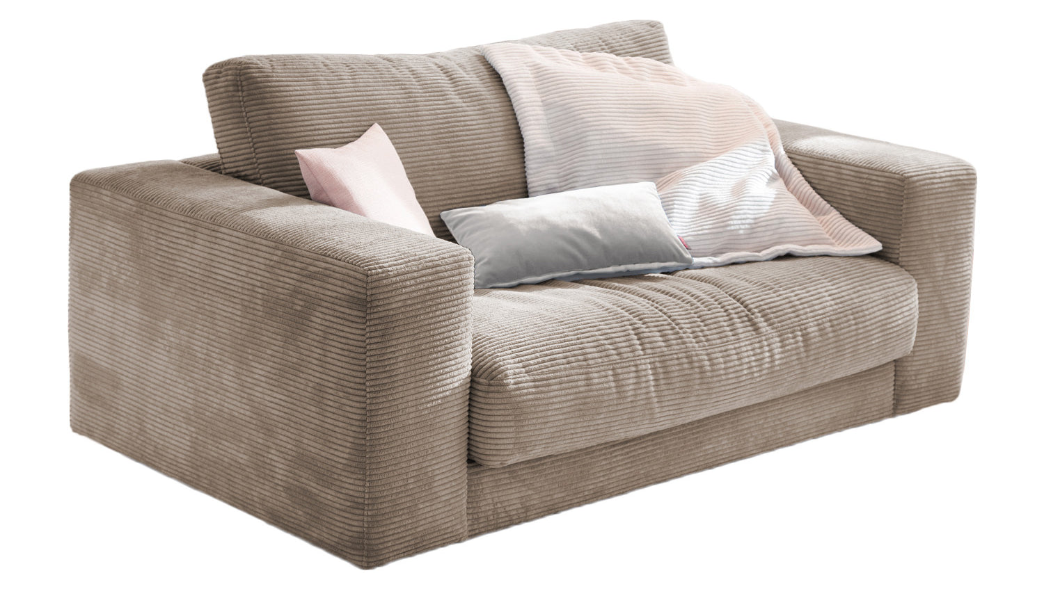 B-Ware KAWOLA Doppelsessel MADELINE Loveseat Cord taupe