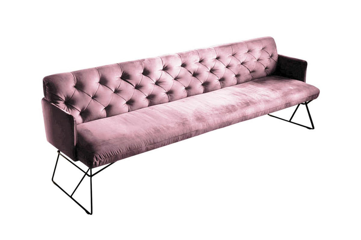 B-Ware KAWOLA Esszimmerbank CHARME Velvet rosa 186cm