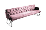 B-Ware KAWOLA Esszimmerbank CHARME Velvet rosa 186cm