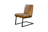 B-Ware KAWOLA Esszimmerstuhl SALI Freischwinger Vintage-Leder braun