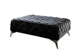 B-Ware KAWOLA Hocker NARLA Chesterfield Velvet schwarz
