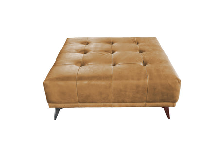 B-Ware KAWOLA Hocker WIOLO Leder cognac