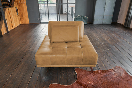 B-Ware KAWOLA Hocker WIOLO Leder cognac