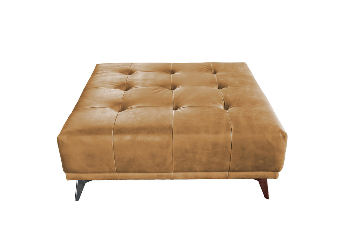 B-Ware KAWOLA Hocker WIOLO Leder cognac