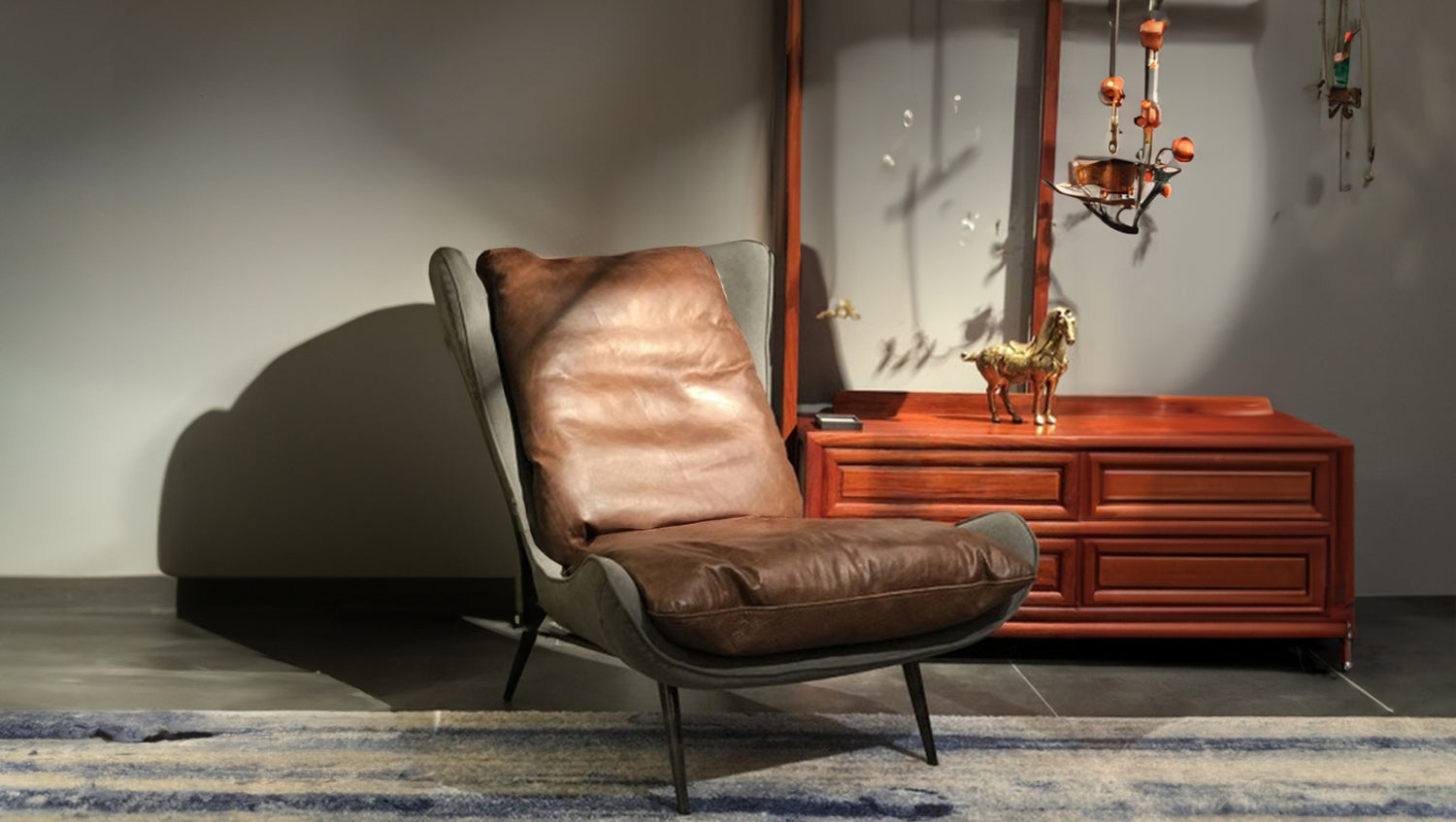 B-Ware KAWOLA Sessel ERIO Cocktailsessel Vintage-Leder braun