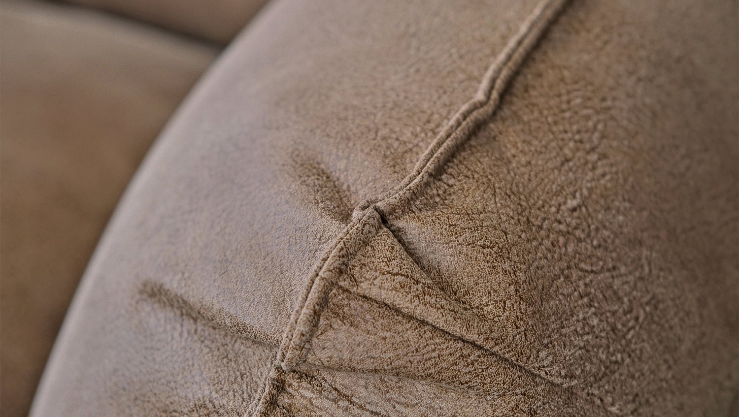 B-Ware KAWOLA Sofa DAVITO Ecksofa Lederimitat im Vintagelook braun Recamiere links