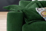 B-Ware KAWOLA Sofa MADELINE 3-Sitzer Cord smaragd
