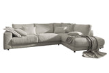 B-Ware KAWOLA Sofa MADELINE Ecksofa Cord steingrau Recamiere rechts