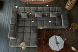 B-Ware KAWOLA Sofa NEVADA Ecksofa Velvet grau Recamiere links mit motorischem Sitzvorzug