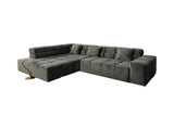B-Ware KAWOLA Sofa NEVADA Ecksofa Velvet grau Recamiere links mit motorischem Sitzvorzug