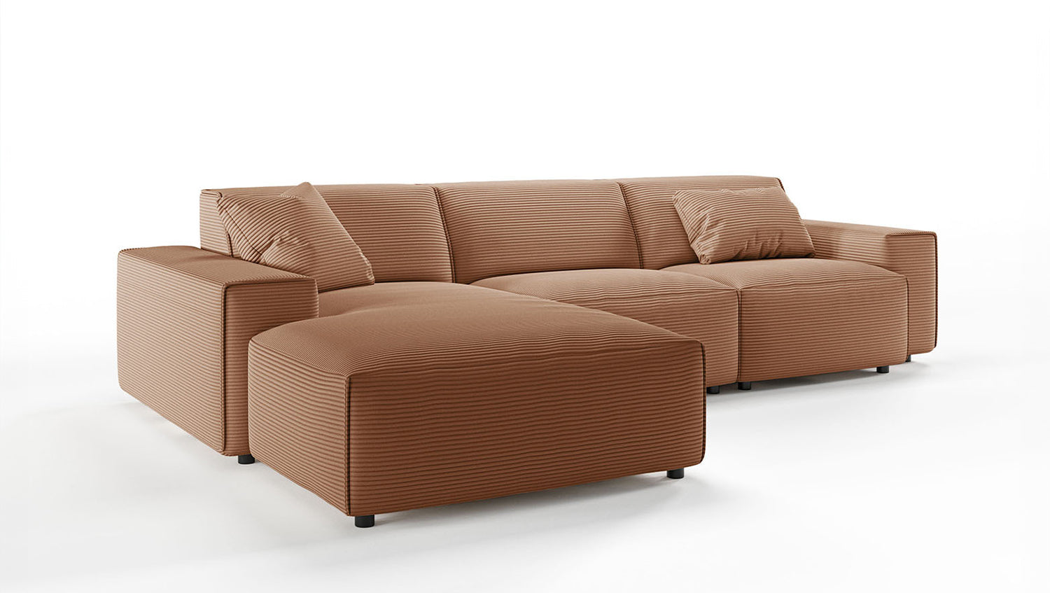 B-Ware KAWOLA Sofa RANI Ecksofa Cord rost Recamiere links