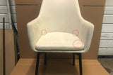B-Ware KAWOLA Stuhl Cali Sessel Microfaser Esszimmerstuhl creme Füße matt-schwarz