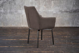 B-Ware KAWOLA Stuhl Cali Sessel Microfaser taupe Füße matt-schwarz