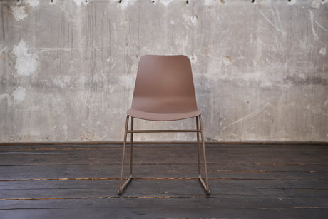 B-Ware KAWOLA Stuhl DENNIS Esszimmerstuhl Kunststoff cognac