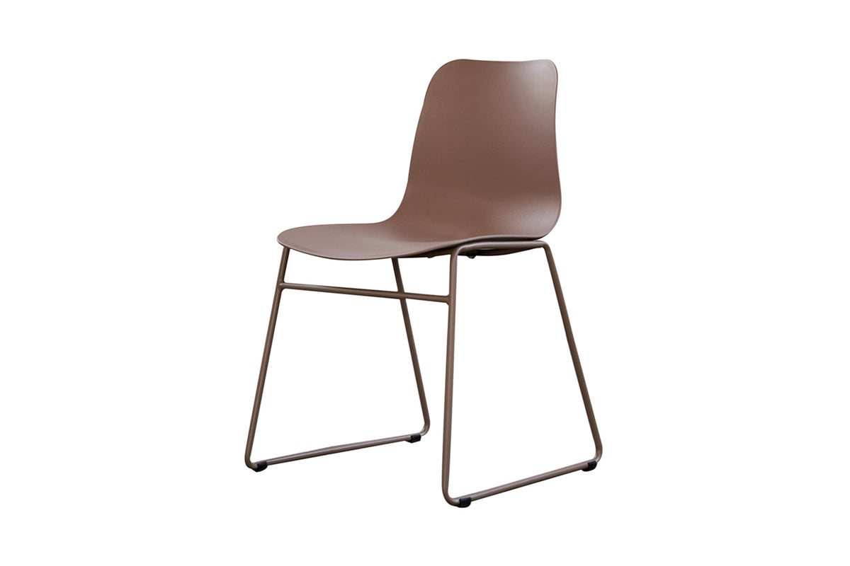 B-Ware KAWOLA Stuhl DENNIS Esszimmerstuhl Kunststoff cognac