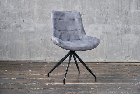 B-Ware KAWOLA Stuhl ENYA Esszimmerstuhl Velvet grau