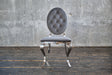 B-Ware KAWOLA Stuhl LINDA Esszimmerstuhl Barock Velvet grau