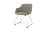 B-Ware KAWOLA Stuhl MALIMA Stoff grau Kufe Metall chrome